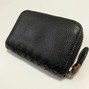 ★ BOTTEGA VENETA ボッテガヴェネタ イントレ リザード コインケース 小銭入れ 黒 中古【鑑定済み 本物保証】