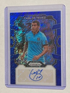 2023-24 Panini Prizm EPL Manchester City Blue Shimmer Autograph Carlos Tevez カルロス・テベス 直筆サインカード