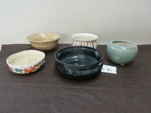 使って！【茶器 5点　建水　香炉　茶碗　平鉢・ロホ・茶道具】◆急須　中国　朱泥　宜興　茶筒　茶入　煎茶　湯飲み茶碗※円安！買い得