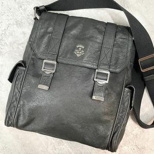 【極美品 現行ロゴ】BALLY バリー ショルダーバッグ サコッシュ ボディ メンズ ビジネス レザー 本革 ブラック 黒 斜めがけ A4◎ 多収納