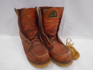 78 送80サ 0120YD06 REDWING レッドウィング ロング アイリッシュセッター 10HOLE 半円犬タグ ブラウン 8インチ 中古品