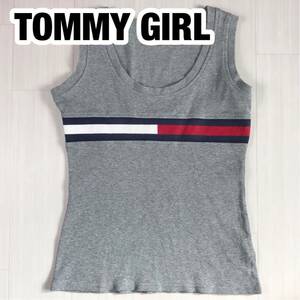 TOMMY GIRL トミーガール タンクトップ XS ライトグレー 霜降り ビッグロゴ