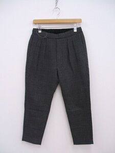 SOPHNET. 2 TUCK CHECK EASY CROPPED PANT FABRIC BY SOLOTEX チェック パンツ グレー ブラック メンズ ソフネット 2-0216T F87088