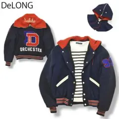 90s USA製 デロング DeLONG スタジャン 42 ネイビー x レッド