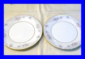 ○中古 ノリタケ Noritake 4153 PHILIPPINES 花柄 平皿 中皿 プレート 2枚 D1764