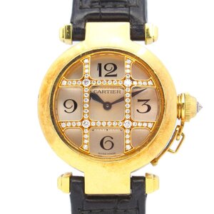 カルティエ パシャ グリット ブランドオフ CARTIER K18（イエローゴールド） 腕時計 K18/革 中古 レディース