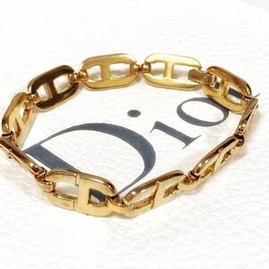 美品!! クリスチャン ディオール Christian Dior ブレスレット ブレスレッド CD ロゴ アクセサリー ゴールド 金色 刻印 希少 322 