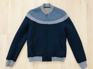 kolor カラー＊切替ニットジャケット＊紺グレーベージュ＊1