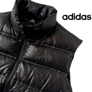 アディダス adidas フルジップ ダウンベスト M ブラック 立ち襟 黒 ベスト