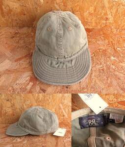 新品☆本物 RRL HERRINGBONE TWILL CAP Sサイズ ダブルアールエル RALPH LAUREN デッドストック ヘリンボーンツイル ミリタリーキャップ