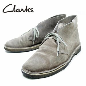 US9表記　27cm相当　Clarks　クラークス　チャッカブーツ　ショートブーツ　レザー　ベージュ　デザートブーツ/　U8362