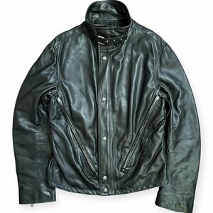 VERSACE Archives Italy made Leather Jacket size:48 Medusa Lining