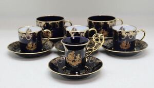 リモージュ LIMOGES キャッスル CASTEL 22K GOLD カップ&ソーサー 6客セット