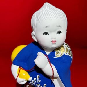 ☆新品 箱付き☆博多人形 置物 伝統工芸品 高さ26cm ひょうたん 男の子 瓢箪を持った子 陶器 縁起物 HAKATA DOLL (11255E