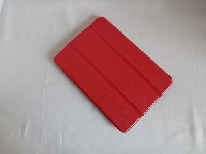 (アウトレットe-02)(薄型 軽量) iPad mini6 専用 レッド レザー スマートケース 