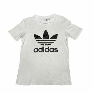 アディダス オリジナルス トレフォイル ビッグロゴ デカロゴ Tシャツ　　adidas originals ホワイト×ブラック 雅瀬658