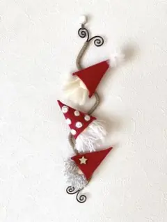 【クリスマスリース1】ハンドメイド　クリスマスツリー　サンタクロース　　トムテ