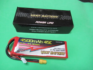 ○ リポバッテリー VANTbattery LiPo 3セル11.1V 4500mAh 45Cタイプ,LiPo,新品未使用 ,ラジコン,飛行機 ボート 