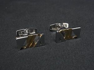 ■美品■ YVESSAINTLAURENT イヴサンローラン カフス カフリンクス ビジネス 紳士 メンズ シルバー系 DD7913