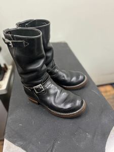 ソール新品　カスタムボス　8.5E ウエスコ　フロントダブル　シルバーローラーバックル　wesco boss エンジニア　シャフト細