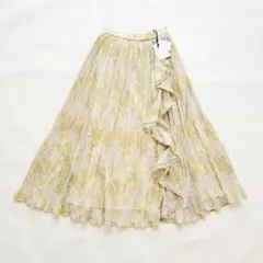 新品　Pleated Chiffon Long Skirt　Her lip to