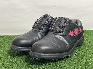 FootJoy フットジョイ eCOMFORT BOA 98642J 黒 ブラック アーガイル 24.0cm M レディース ゴルフシューズ