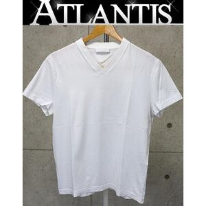 【在庫処分大セール】プラダ PRADA Vネック コットン Tシャツ 白 size:S 【67430】