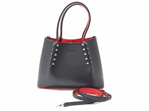 クリスチャンルブタン Christian Louboutin カバタ ミニ 2WAY トートバッグ ショルダー ブラック レザー スパイクスタッズ