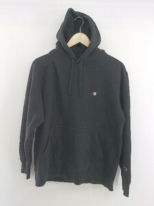 ◇ Champion チャンピオン ロゴ 長袖 プルオーバーパーカー サイズLL ブラック レディース P