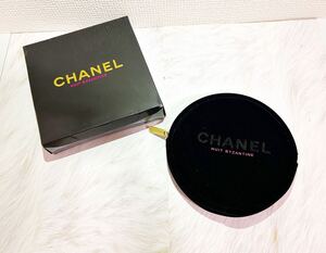 ★レア★ 非売品★ CHANEL シャネル ポーチ ベロア 黒 ブラック 丸型 ココマーク ロゴ ノベルティ NUIT BYZANTINE 小物入れ ラウンド