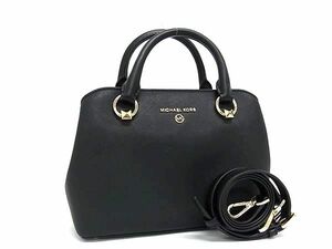 1円 ■美品■ MICHAEL KORS マイケルコース レザー 2WAY クロスボディ ショルダーバッグ ハンドバッグ レディース ブラック系 FD0375