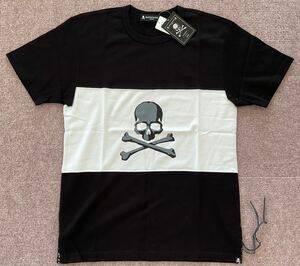 ★送料込★未使用★未開封★ MASTERMIND JAPAN カットソー TEE マスターマインド ストライプ ボーダー Tシャツ セパレート スカル 黒 白