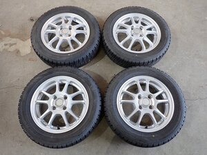 YS14618【送料無料165/65R14】ソリオ デリカD:2 ハスラーなどに ダンロップ 中古スタッドレス ■14×4.5J 100/4H ET46■1円スタート