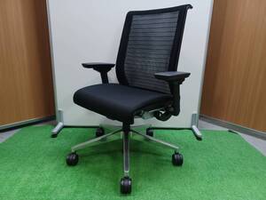 ★Steelcase スチールケース☆Think シンク★シンクチェア☆THK-23101★可動肘付き☆ブラック★オフィス パソコン メッシュ ゲーミング☆4