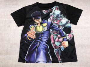 ジョジョの奇妙な物語 東方仗助 クレイジーダイヤモンド アニメ マンガ キャラクター フル転写プリント 半袖Tシャツ カットソー メンズ 黒