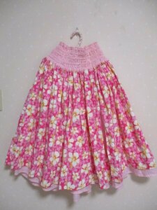 ●　フラダンス　■ 　スカート　ピンク　花柄（40418）