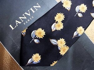 ★良品★3R04701【LANVIN】ランバン「花 植物 柄」ネクタイ