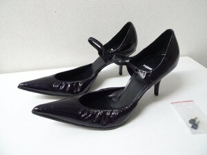 ◆PIERRE HARDY ピエールアルディ 希少 新同 展示品 SOFTPATENT LEATHER ヒール パンプス 黒 サイズ38