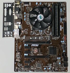 【中古】MSI Z270-S01A i5-7400 8GBメモリ2枚 CPUクーラー・パネル付属 / LGA1151 ATX Z270-S01