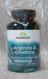 処分価格 スワンソン社 L-アルギニン 500mg L-オルニチン 250mg●100カプセル