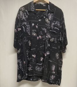 【Porter Classic ポータークラシック】PC-024-2153 ALOHA SHIRT FRENCH FILM 半袖シャツ アロハシャツ L ブラック レーヨン 2408oki M