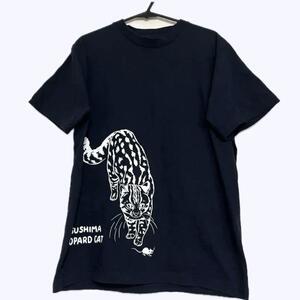 対馬 つしま オリジナルTシャツ レオパード 猫柄 プリント S