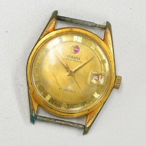 1円 可動品 腕時計 ラドー RADO ワールドトラベル 57JEWELS フェイスのみ 機械式 自動巻 メンズ ゴールド系 同梱不可