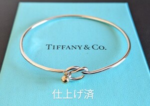 ★美品仕上げ済★TIFFANY＆Co.　ティファニーラブノット　ブレスレット　バングル　SV925/AU750　刻印あり