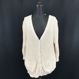 JILL STUART★シフォン切替/長袖ニットカーディガン【women’s size -M/ベージュ/beige】cardigan◆BH27