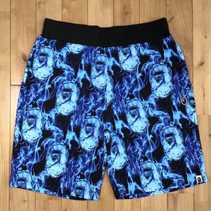 ★新品★ XL BAPE flame スウェット ハーフパンツ a bathing ape sweat shorts pants エイプ ベイプ アベイシングエイプ fire ショーツ d85