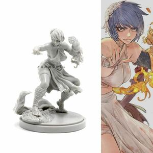 【新品】30mm 1/35 KINGDOM DEATH キングダム・デス Monk Survivor 女性戦士 未塗装 レジン製 組み立て キット フィギュア H174