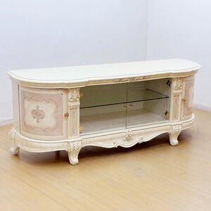 美品 参約22万■Saltarelli Versailles サルタレッリモビリ ヴェルサイユ V7013 プリンセススタイル テレビボード 猫脚 白 1円～ 名古屋