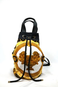 中古 VERSACE ヴェルサーチ ビーチバッグ ショルダー トート パイル コットン ZBAG00001