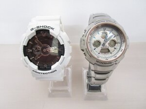 [１円スタート！]☆ジャンク腕時計Ｈ③☆ CASIO G-SHOCK ２点セット GA-110GW ホワイト / G-7010 2点おまとめセット Ｈ③ 313